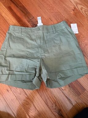 Sanctuary Olive Utility Roll-Hem Shorts